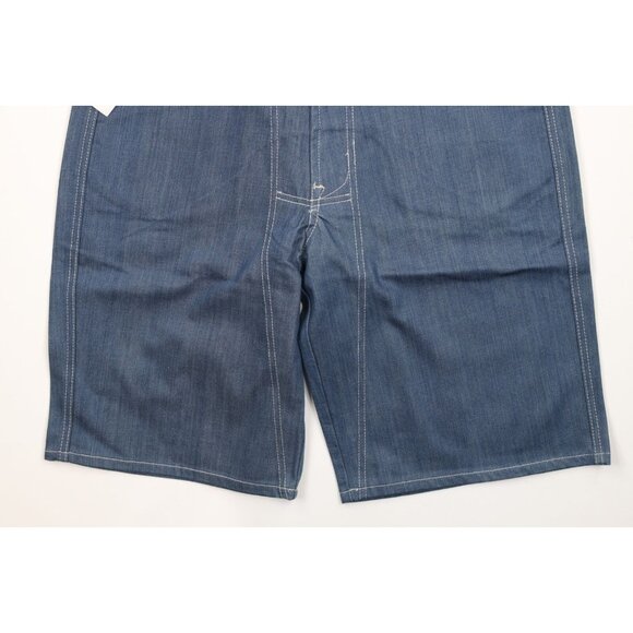 Deadstock Vintage 90s Marithe Francois Girbaud Mens 32 Baggy Denim Shorts Blue - Picture 4 of 11